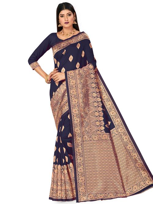 jacquard work woven saree with blouse - 17959113 - Very Small Image - 1