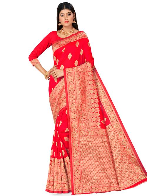 jacquard work woven saree with blouse - 17959114 - Very Small Image - 1