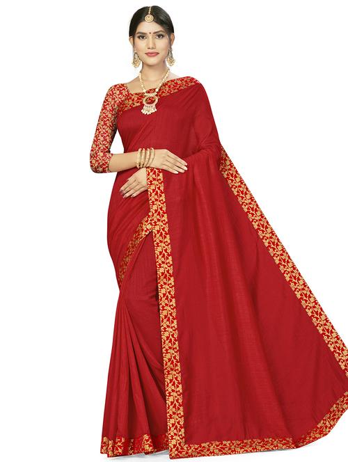 solid bordered saree with face mask with blouse - 17959127 - Very Small Image - 1
