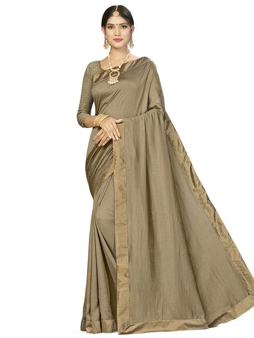 solid bordered saree with face mask - 17959128 - Very Small Image - 1