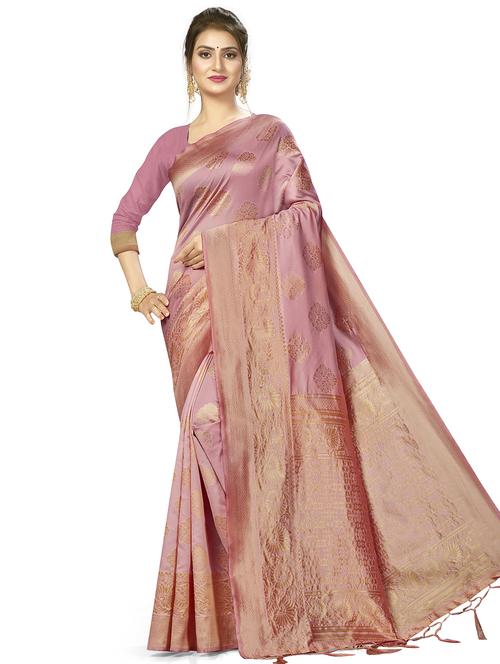 jacquard work woven saree with blouse - 17959131 - Very Small Image - 1