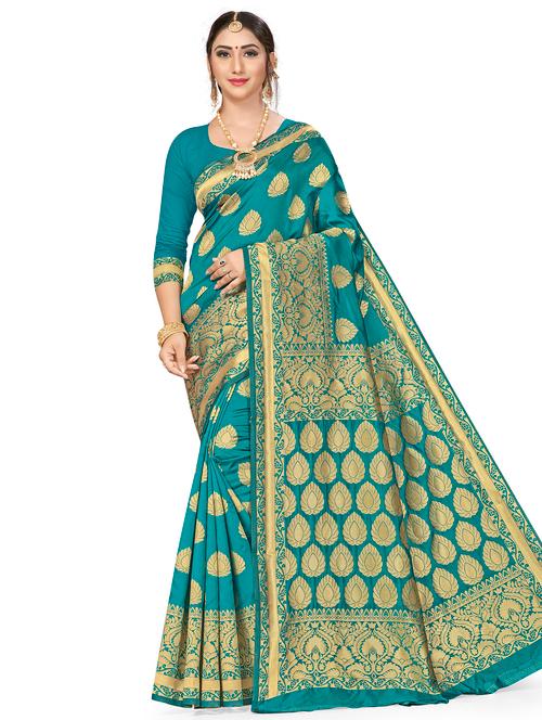 jacquard work woven saree with blouse - 17959134 - Very Small Image - 1