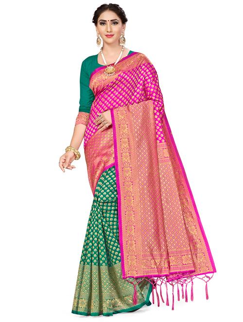 jacquard work woven saree with blouse - 17959138 - Very Small Image - 1