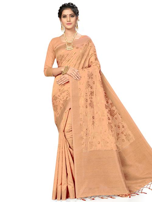 jacquard work woven saree with blouse - 17959141 - Very Small Image - 1