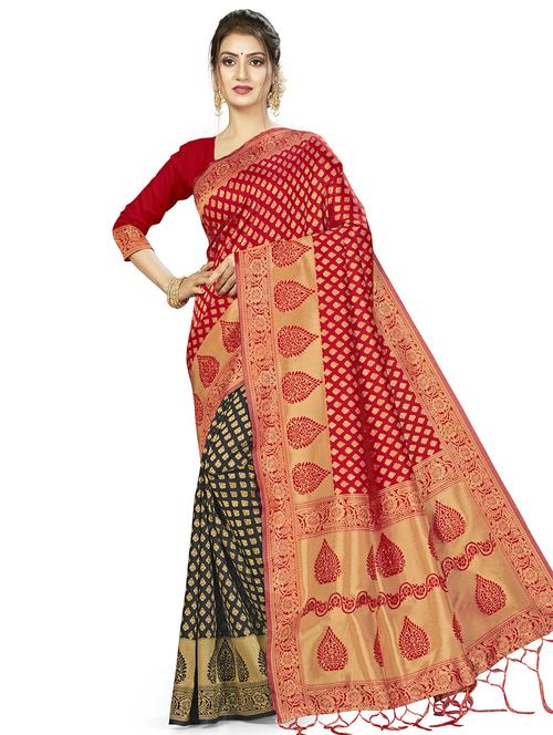 jacquard work woven saree with blouse - 17959145 - Very Small Image - 1