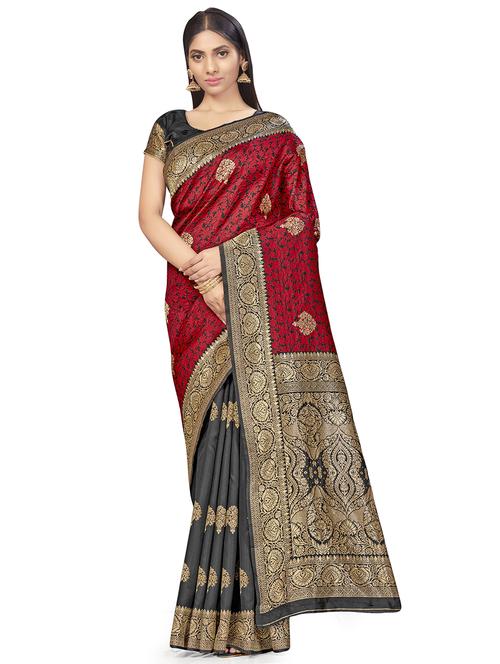 jacquard work woven saree with blouse - 17959151 - Very Small Image - 1