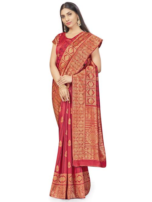 jacquard work woven saree with blouse - 17959154 - Very Small Image - 1