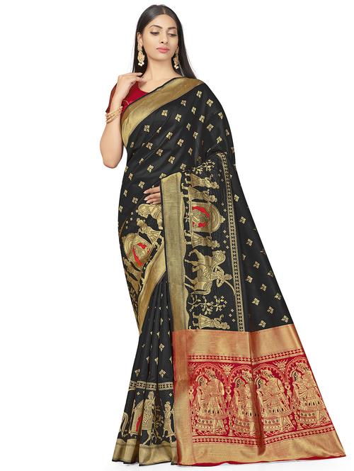 jacquard work woven saree with blouse - 17959155 - Very Small Image - 1