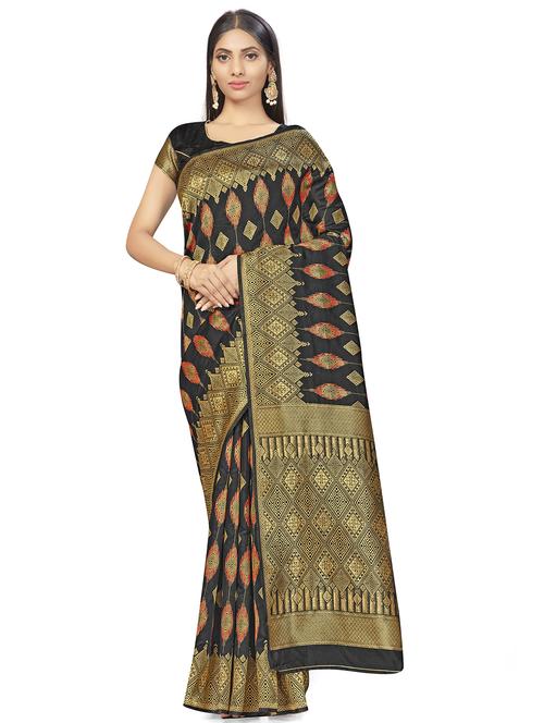 jacquard work woven saree with blouse - 17959157 - Very Small Image - 1