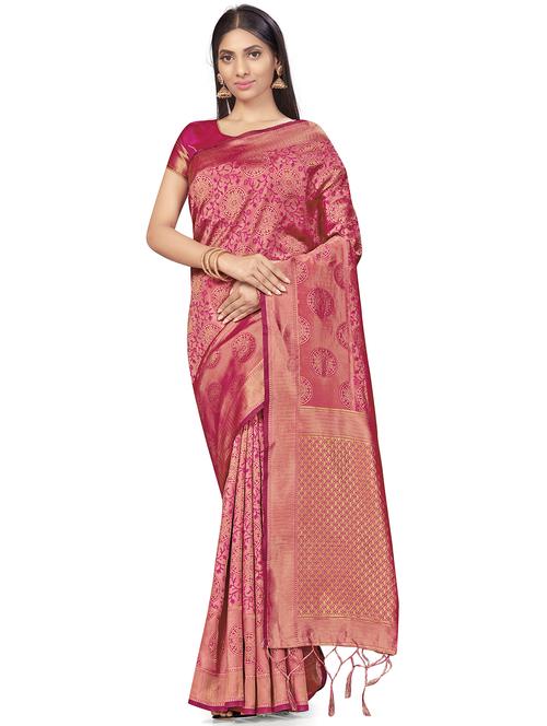 jacquard work woven saree with blouse - 17959161 - Very Small Image - 1