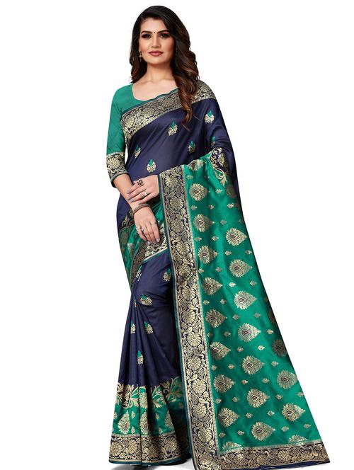 jacquard work woven saree with blouse - 17959168 - Very Small Image - 1