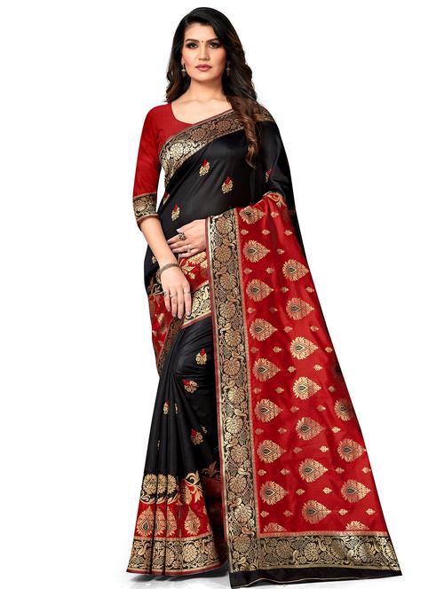jacquard work woven saree with blouse - 17959169 - Very Small Image - 1