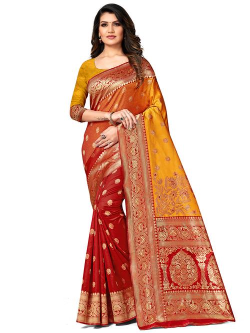 jacquard work woven saree with blouse - 17959174 - Very Small Image - 1