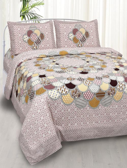 jaipurfabric bedsheet colorful discoid peach double bedsheet - 17959431 - Very Small Image - 1