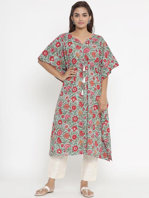 floral kaftan kurta - 17959714 - Very Small Image - 1