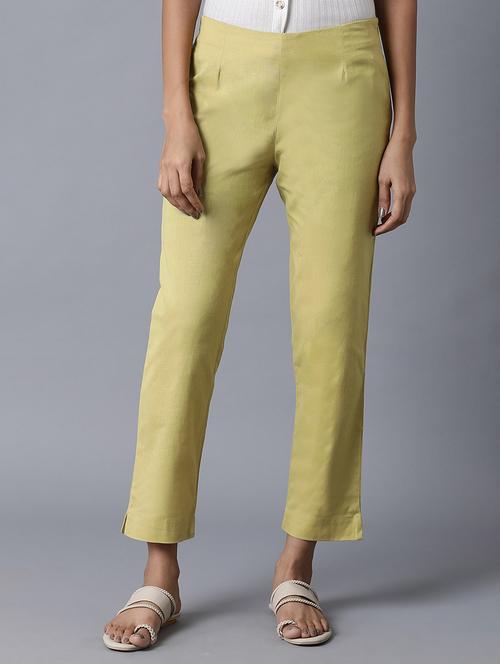 yellow solid tapered pant - 17960311 - Very Small Image - 1