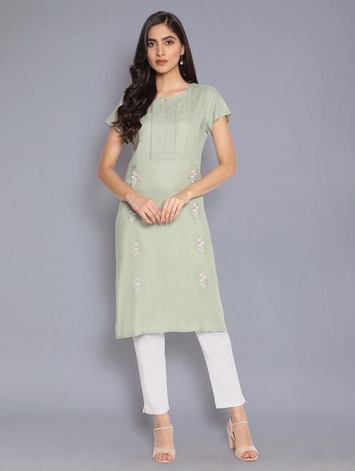 women's straight kurta - 17960389 - Very Small Image - 1