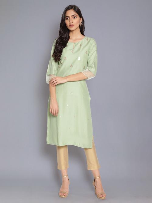 women's straight kurta - 17960404 - Very Small Image - 1
