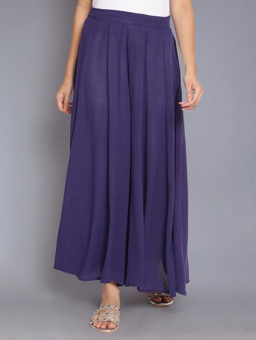 dark blue flared palazzo - 17960431 - Very Small Image - 1