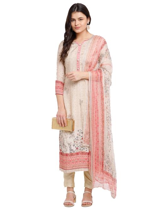 floral unstitched suit set - 17960891 - Very Small Image - 1