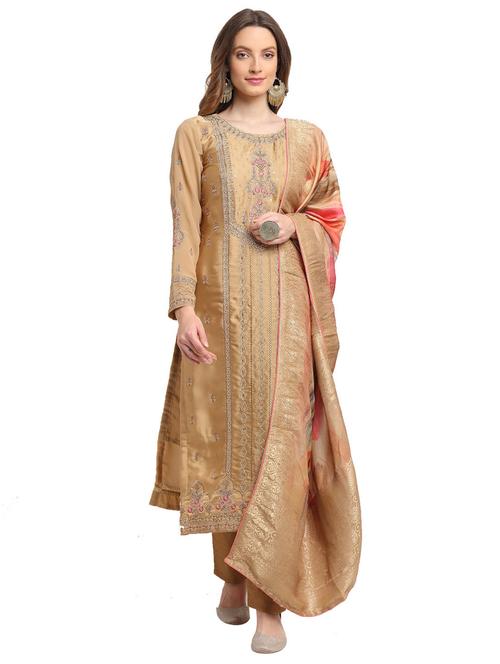 embroidered unstitched suit set - 17960910 - Very Small Image - 1