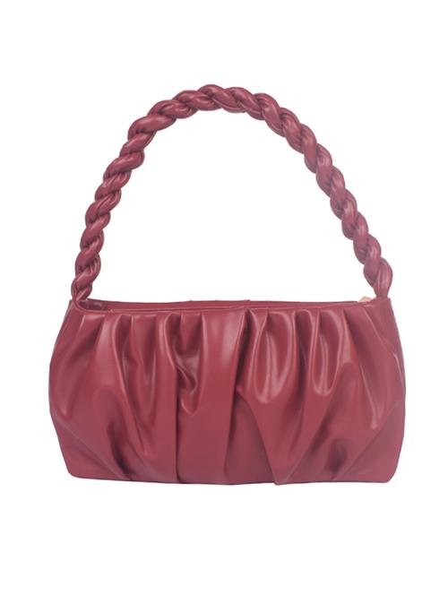 maroon leatherette (pu) handbag - 17961058 - Very Small Image - 1