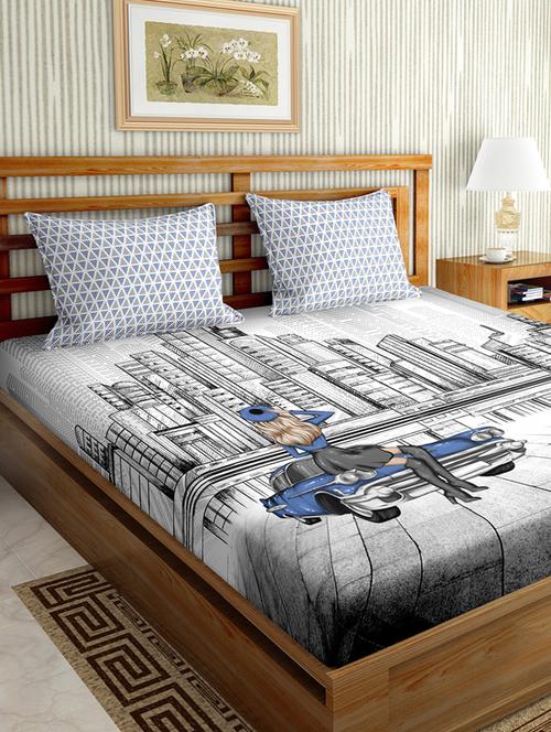 grey cotton bedsheet - 17961233 - Very Small Image - 1