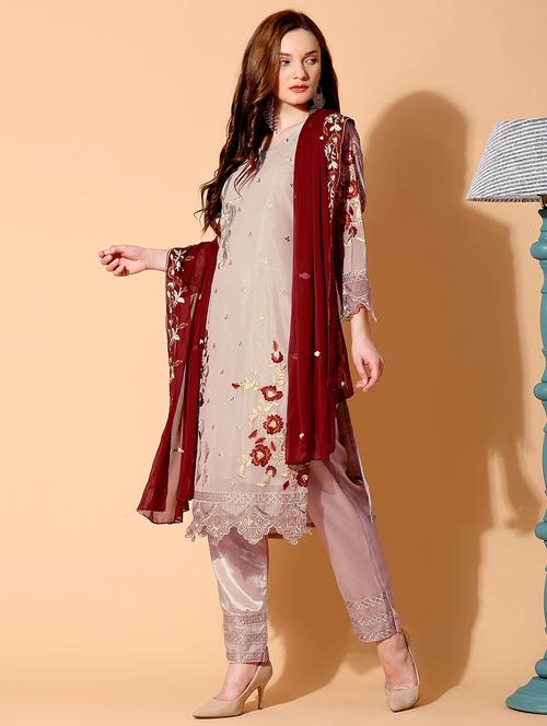 embroidered unstitched suit set - 17961260 - Very Small Image - 1
