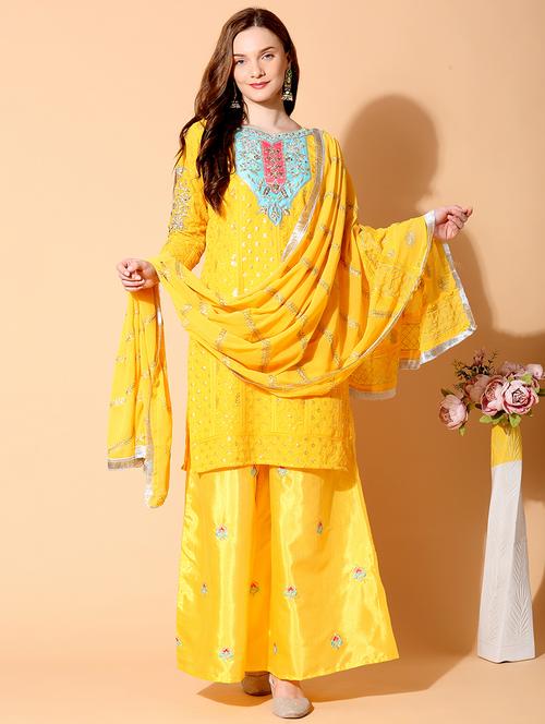 embroidered unstitched suit set - 17961266 - Very Small Image - 1