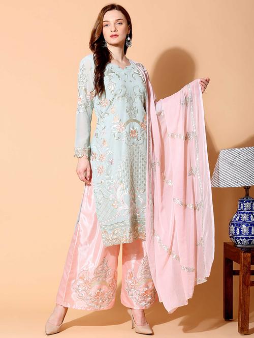 embroidered unstitched suit set - 17961268 - Very Small Image - 1