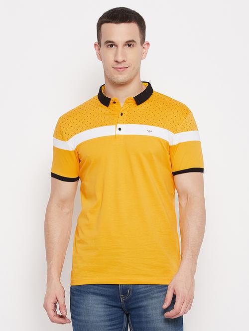 yellow printed collared t-shirt - 17961890 - Very Small Image - 1