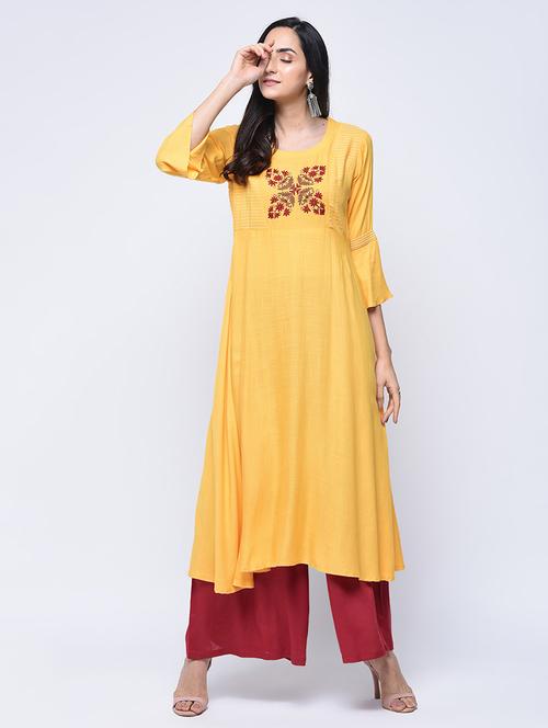 embroidered flared kurta - 17962021 - Very Small Image - 1