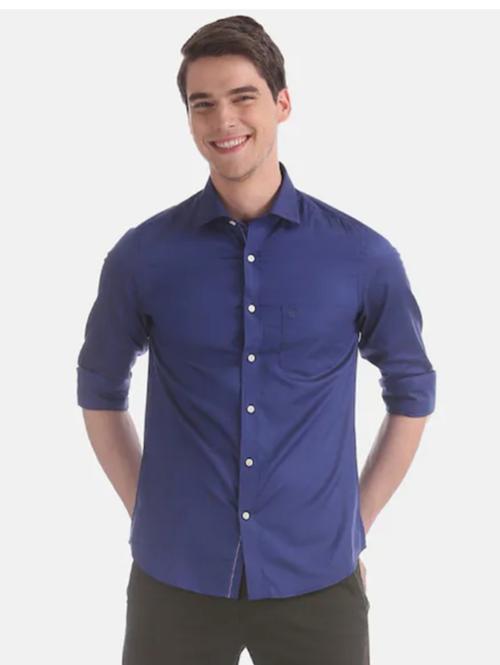 blue polyester formal shirt - 17962159 - Very Small Image - 1