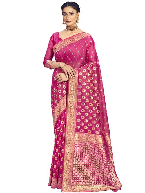 jacquard work woven saree with blouse - 17962294 - Very Small Image - 1