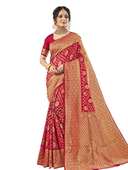 jacquard work woven saree with blouse - 17962318 - Very Small Image - 1