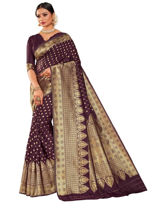 jacquard work woven saree with blouse - 17962649 - Very Small Image - 1
