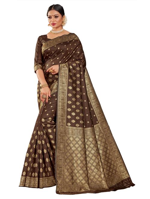 jacquard work woven saree with blouse - 17962653 - Very Small Image - 1