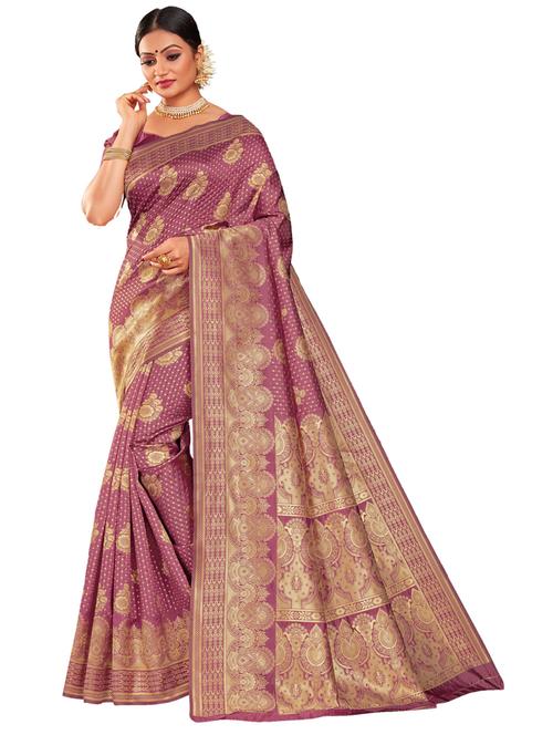 jacquard work woven saree with blouse - 17962657 - Very Small Image - 1