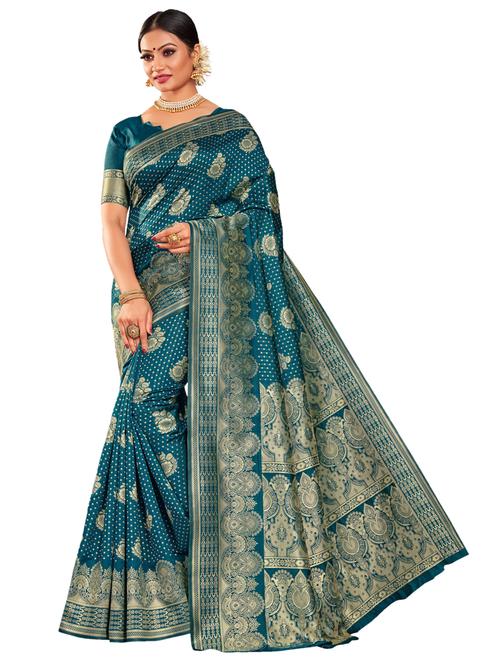 jacquard work woven saree with blouse - 17962659 - Very Small Image - 1