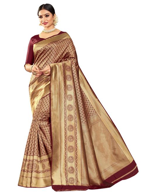 jacquard work woven saree with blouse - 17962671 - Very Small Image - 1