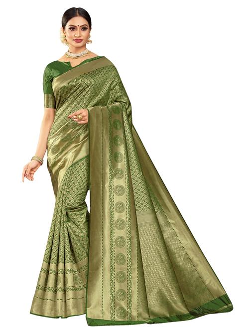 jacquard work woven saree with blouse - 17962674 - Very Small Image - 1
