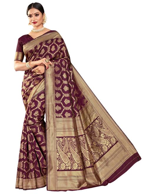 jacquard work woven saree with blouse - 17962676 - Very Small Image - 1