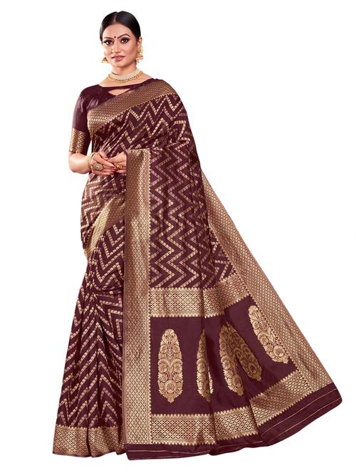jacquard work woven saree with blouse - 17962681 - Very Small Image - 1