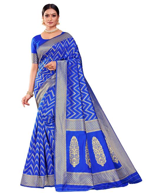 jacquard work woven saree with blouse - 17962684 - Very Small Image - 1