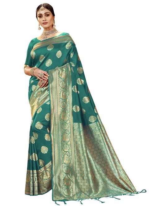jacquard work woven saree with blouse - 17962800 - Very Small Image - 1