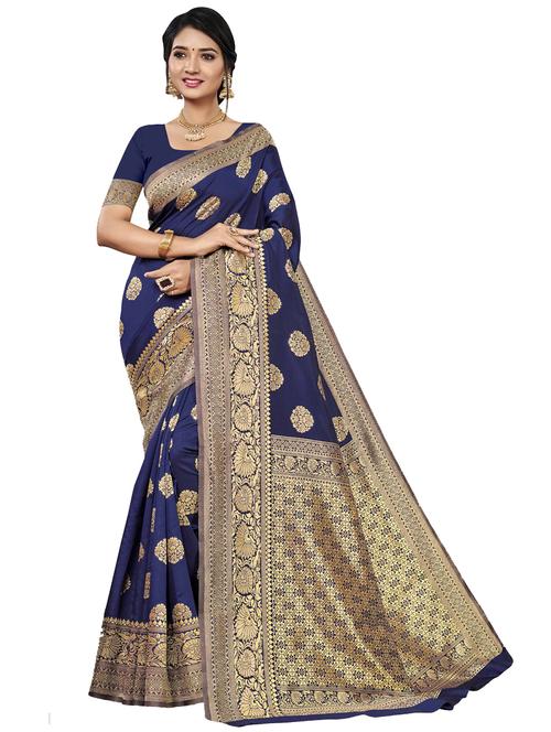jacquard work woven saree with blouse - 17962803 - Very Small Image - 1