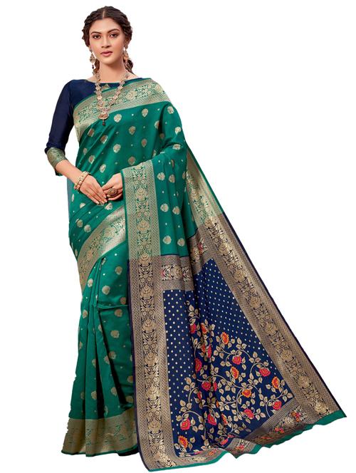 jacquard work woven saree with blouse - 17962813 - Very Small Image - 1