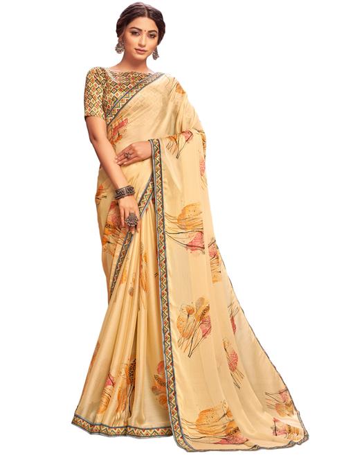 floral printed saree - 17962921 - Very Small Image - 1