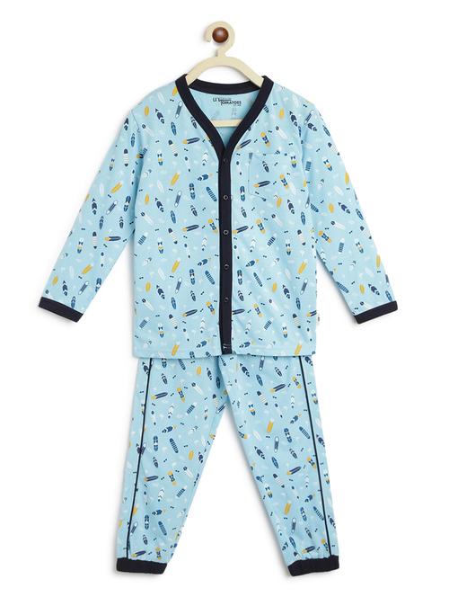 round neck printed pyjama set nightwear - 17963744 - Very Small Image - 1