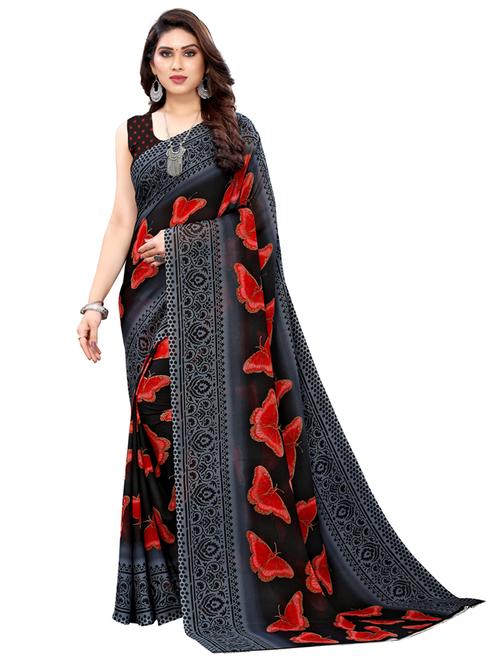 conversational printed saree with blouse - 17963759 - Very Small Image - 1